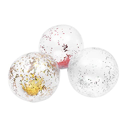 Warmhm 3 Stück Aufblasbarer Strandball Sand Outdoor Strandbälle Pailletten Aufblasbares Wasserspielzeug Schöner Strandball Paillettenball Pailletten Strandball Wasserspielzeug von Warmhm