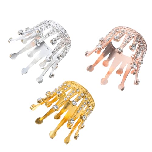 Warmhm 3 Stück Blumen und Minikronen zum Basteln Krone Kuchendekoration Cake Toper Crown Krone Tortenaufsatz Tiara-Kuchen-Deckel Krone Cupcake Topper Kuchenkrone Legierung von Warmhm