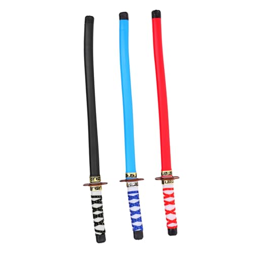 Warmhm 3 Stück Cosplay Samurai Schwerter Leichtes Stabiles für Geburtstagsfeier Rollenspiel Ninja Kostüm Zubehör in Rot Blau Schwarz Warmhm 3 Stück Cosplay Samurai Schwerter Leichtes Stabiles für Geburtstagsfeier Rollenspiel Ninja Kostüm Zubehör in Rot Blau Schwarz von Warmhm