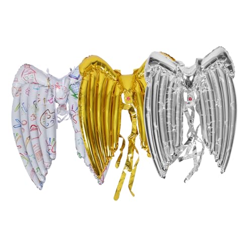 Warmhm 3 Stück Engel Flügel Folienballons für Kinderkostüme Aluminium Folienballons zur Dekoration von Geburtstagsfeiern und Festen Leicht und Kreativ für Diy Projekte Warmhm 3 Stück Engel Flügel Folienballons für Kinderkostüme Aluminium Folienballons zur Dekoration von Geburtstagsfeiern und Festen Leicht und Kreativ für Diy Projekte von Warmhm