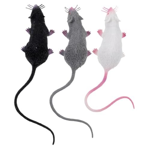 Warmhm 3 Stück Falsche Mäuse Rattenspielzeug Für Falsche Für Ratten Realistische Streich Realistische Ratte Ratten Halloween Dekorationen Halloween Ratte von Warmhm