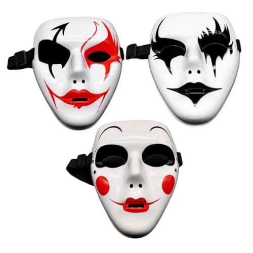 Warmhm 3 Stück Handbemalte Halloween Cosplay Masken mit Verstellbarem Riemen Einzigartige Masquerade Kostüm Masken für Party Bühnenaufführungen Geeignet für Erwachsene und Jugendliche Warmhm 3 Stück Handbemalte Halloween Cosplay Masken mit Verstellbarem Riemen Einzigartige Masquerade Kostüm Masken für Party Bühnenaufführungen Geeignet für Erwachsene und Jugendliche von Warmhm