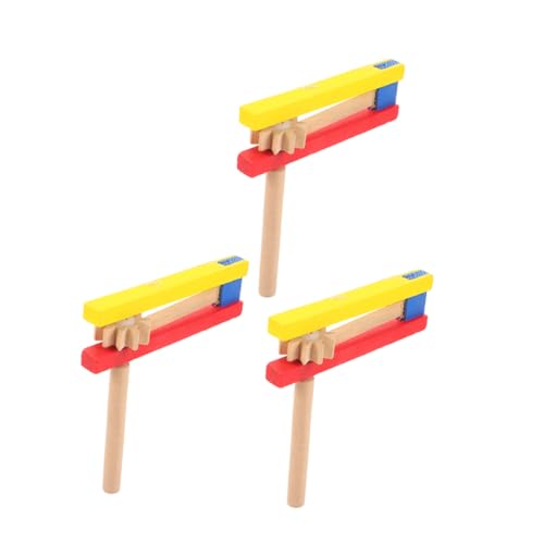 Warmhm 3 Stück Handgesiedeltes für Instrument Kastagnettenklöppel aus Holz Kastagnette Kastagnetten aus Holz Kinderspielzeug von Warmhm