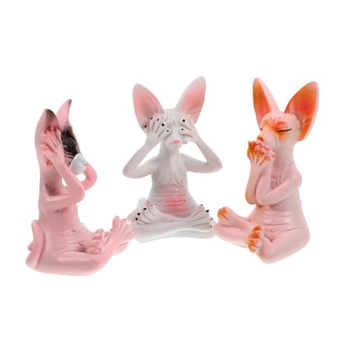 Warmhm 3 Stück Katzendekoration Heimdekoration Bürodekoration Schreibtischdekoration Katzenstatue Aufbewahrungstablett Kawaii Zubehör Kleine Katzenstatue Desktop von Warmhm