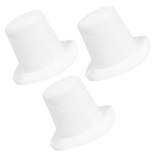 Warmhm 3 Stück Kinderleistung Top -Hutspielzeuge Stroh Mädchen winzig Puppe Kappe Mini-Zylinder Partyzubehör Miniaturhut Bastelmützen Kleiner Hut kleine Hüte Stoff Weiß von Warmhm