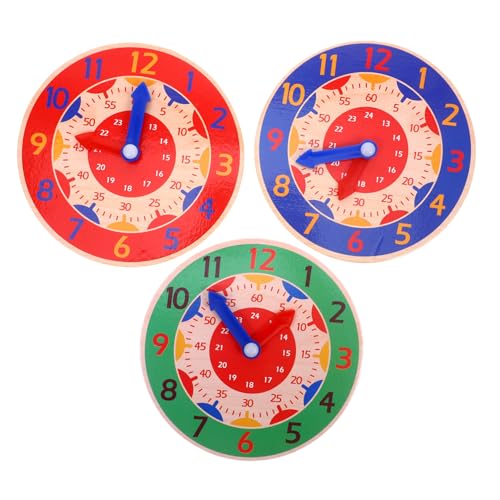 Warmhm 3 Stück Kinderuhr Lernen Kinderspielzeug Uhrmodell für Kleinkinder Puzzle-Uhr aus Holz Modell Kinderuhr Zeiterkennungsspielzeug aus Holz Kognitive Lehrspielzeug hölzern Warmhm 3 Stück Kinderuhr Lernen Kinderspielzeug Uhrmodell für Kleinkinder Puzzle-Uhr aus Holz Modell Kinderuhr Zeiterkennungsspielzeug aus Holz Kognitive Lehrspielzeug hölzern von Warmhm