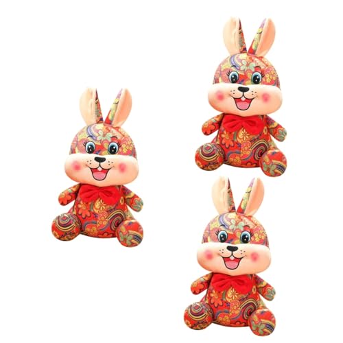 Warmhm 3 Stück Kuscheltier Hase Plüschspielzeug für Jahr des Hasen Perfektes Dekoration für Zuhause und Auto Süß und Detailreich von Warmhm