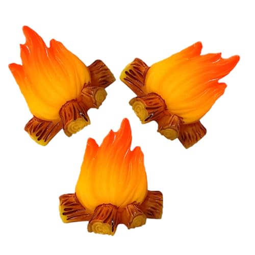 Warmhm 3-teiliges Miniatur-lagerfeuermodell – Lebensechte Feuerszenerie Für Party Garten Dekoration von Warmhm