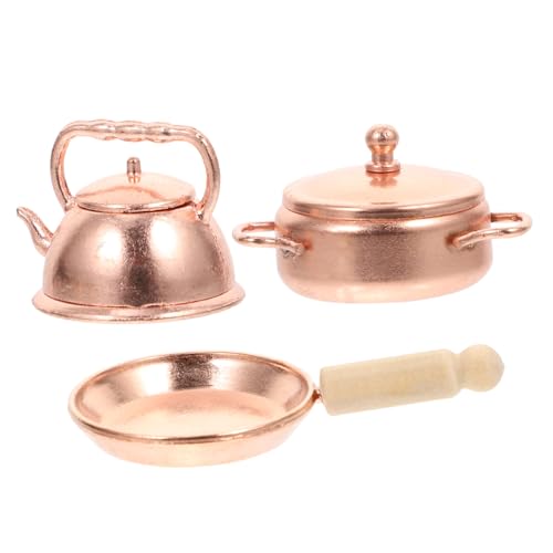 Warmhm 3-teiliges Miniatur-kochgeschirr – 112 Puppenhaus- – Miniatur-szenen-Requisiten – Mini- -Accessoire-Set von Warmhm