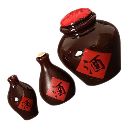 Warmhm Puppenhaus Mini-weinglas-Set - Miniatur-modellflaschen Miniatur-Spielzeug Für Puppenhaus- Resin-weinglas & Glas-Set von Warmhm