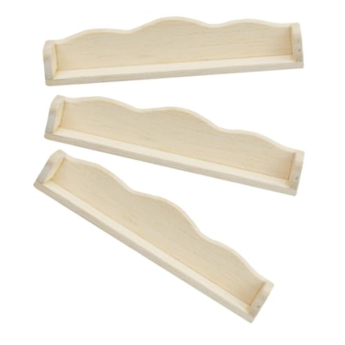 Warmhm 3 Stück Puppenhausregal Mini-puppenhauszubehör Miniatur -bücherregal -bücherregal Kinderzimmer Bücherregale Puppenstubenregal Miniatur-puppenstubenmöbel Hölzern Khaki von Warmhm