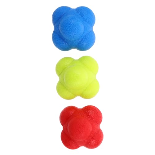 Warmhm 3 Stück Reaktionsball Boxen Reflexball Trainingsball Für Die Hand-Augen-koordination Hochdichte Ball Sechseckige Reaktionskugel Agility-Ball Reflexball Reaktionskugeln von Warmhm
