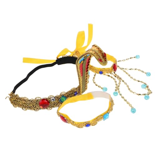 Warmhm 3 Stück Schlangenförmiger Stirnbandarmband Set Halloween-schlange-armband Schlangenkrone Mädchenkrone Ägyptisches Halloweenkostüm Ägyptische Kostüme Kopfschmuck Polyester von Warmhm