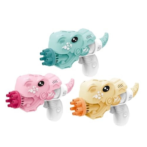 Warmhm 3 Stück Seifenblasenmaschine Kinderspielzeug Blasen Für Dinosaurier-blasenmaschine Bubble Blower Seifenblasenset Blase Zauberstab Elektrisches Blasengebläse Plastik von Warmhm