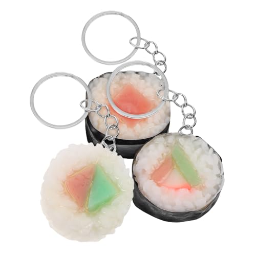 Warmhm 3 Stück Sushi-Modell-schlüsselanhänger Sushi-go-Dekorationen Cartoon-Essen-anhänger Prop Essen Mini-simulationsspielzeug Für Die Küche Sushi- Sushi-Fidget- Metall von Warmhm