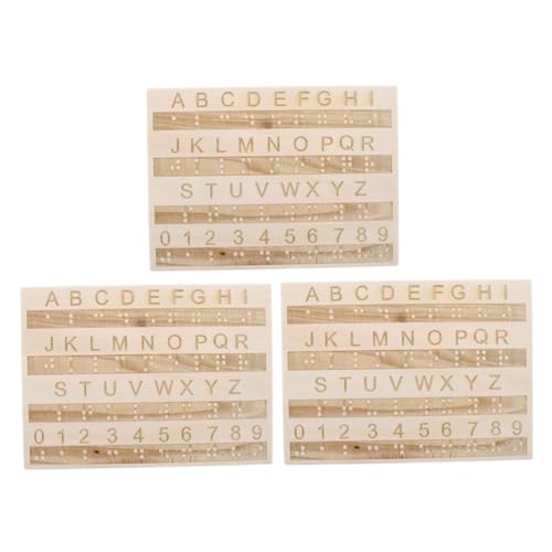 Warmhm 3 Stück Tafel mit Braille-Alphabet Blindenschriftbücher für Blinde Braille-Alphabettafel aus Holz Hersteller von Braille-Etiketten sehbehinderte Produkte Gadgets für Blinde hölzern Warmhm 3 Stück Tafel mit Braille-Alphabet Blindenschriftbücher für Blinde Braille-Alphabettafel aus Holz Hersteller von Braille-Etiketten sehbehinderte Produkte Gadgets für Blinde hölzern von Warmhm