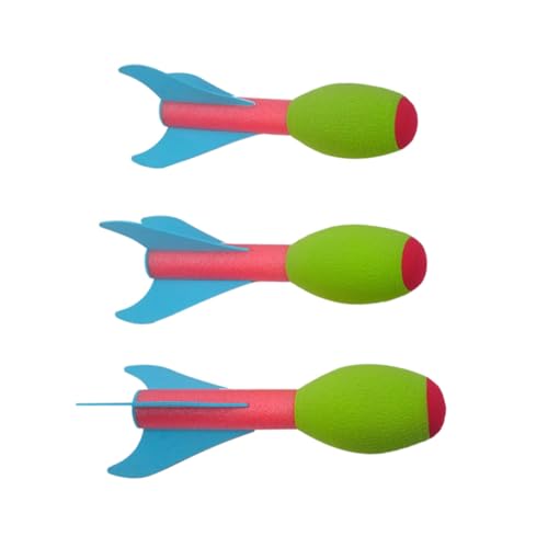 Warmhm 3 Stück Teiliges Raketen Set mit Handpumpe für Partyspiele und Mitgebsel für Geburtstagsfeiern Spaßige Aktivitäten für Jungen Farben Zufällig Zufällige Farbe von Warmhm
