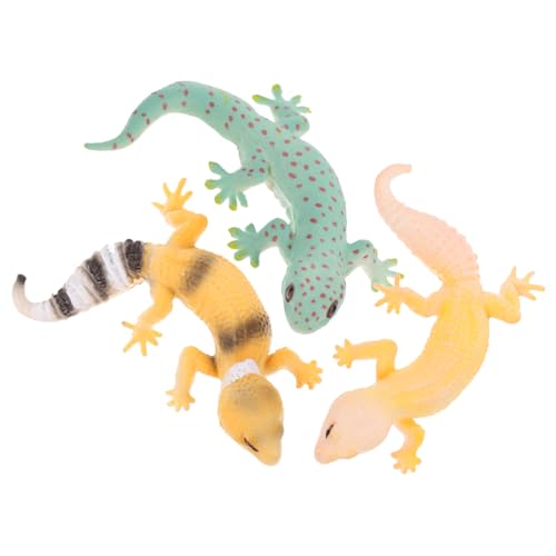 Warmhm 3 Stück Teiliges Realistische Gecko Figuren für Garten und Partydekoration Lernspielzeuge für Lebensechte Reptilienmodelle von Warmhm