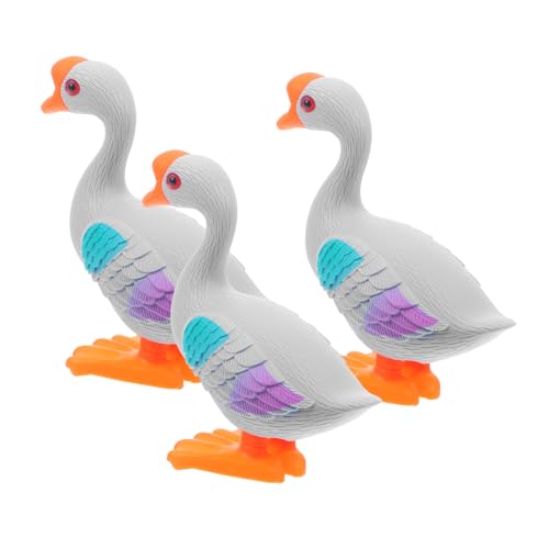 Warmhm 3 Stück Uhrwerk Big White Gans kinderspielzeug für lustiges Springen hoch Wind kreatives Gänsespielzeug Tierspielzeug Wird aufgezogen Abs Grey von Warmhm