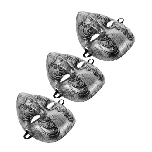 Warmhm 3 Stück Vintage Maskerade Vollgesichtsmaske Silber Antik Römischer Stil für Karneval Halloween Party Festlich Komfortabel Warmhm 3 Stück Vintage Maskerade Vollgesichtsmaske Silber Antik Römischer Stil für Karneval Halloween Party Festlich Komfortabel von Warmhm