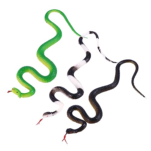 Warmhm 3 Stück Weiches Gummi Schlangentiere Gefälschte Schlange Kinderspielzeug Schlangendekoration Simulation Schlangenfiguren Schlangenerkennungsmodell Simulation Tierfigur von Warmhm