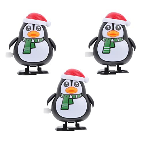 Warmhm 3 Stück Weihnachts Pinguin Aufziehspielzeug Lustige Laufende Figuren für Weihnachtsfeiern und von Warmhm