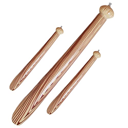 Warmhm 3 Stück aufblasbarer Baseballschläger klein Basketball Fledermäuse drinnen Sport jubelt Stick Prop-Baseballschläger aufblasbare Stöcke Jubelstock PVC Brown von Warmhm