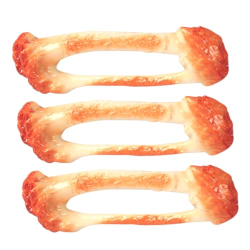 Warmhm 3 Stück realistisches gebratenes Hühnerknochenmodell Simulation Anzeige falsches Huhn gefälschte Essensrequisite Food-Modell-Requisite Lebensmittelmodell PVC Orange von Warmhm