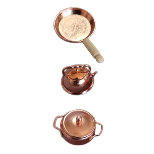 Warmhm 3 Teiliges Puppenhaus Küchengeschirr Dekoration Miniatur Wasserkocher Schreibtisch Miniatur Mini Ornamente Mini Szenen Simulations Küchengeschirr Mini von Warmhm
