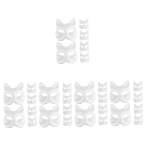 Warmhm 30 Stk handbemalte Maske halloween maske halloween-maske unbemalte Masken einzigartige Maske leer Zubehör bilden schmücken Papier Weiß von Warmhm