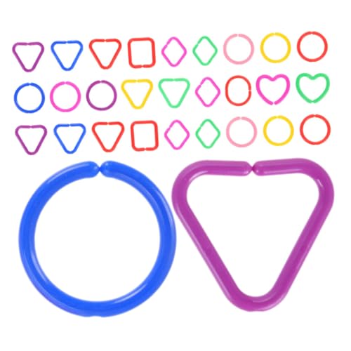 Warmhm 30 Stück Geometrische Schnallenkette Verlinkung Ringe Für Babyspielzeug -verbindungsring Gliederkette Ringe Links Spielzeugkette Plastik von Warmhm