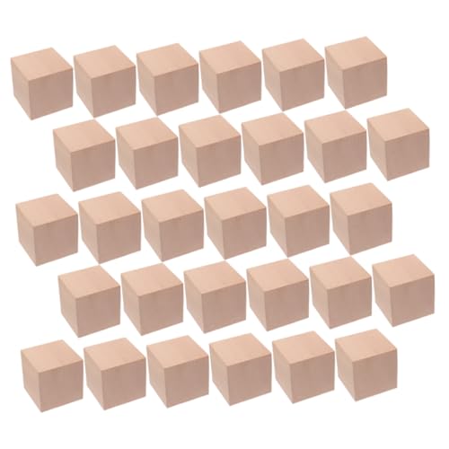 Warmhm 30 Stück Holzbausteine Teiliges aus Unbehandeltem Holz Große für Kreative Bauprojekte Sicher und Robust für Lernen Fördert Kreativität und Vorstellungskraft von Warmhm