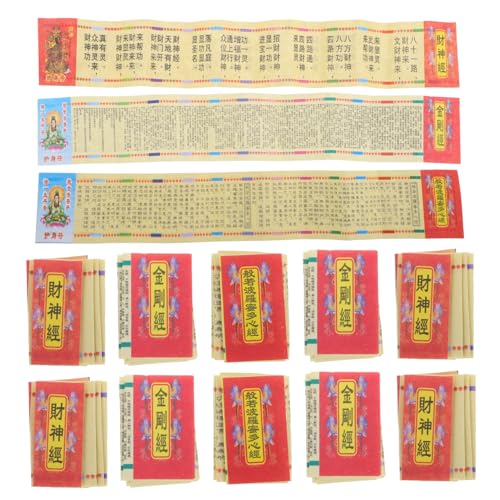 Warmhm 30 Stück Mikroverzierung Kleine Schriftstelle Mini Spirituelles Ornament Miniatur Religiöses Mikro-buddhistischer Anhänger Miniatur-buddhistisches Miniaturtext Papier von Warmhm