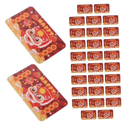 Warmhm 30 Stück -geschenkkarte Rubbelkarten Partyspiele Für Das Neue Jahr Spiele Des Neuen Jahres Chinesische Elemente Chinesische Neujahrsspiele Chinesische Papier Rot von Warmhm