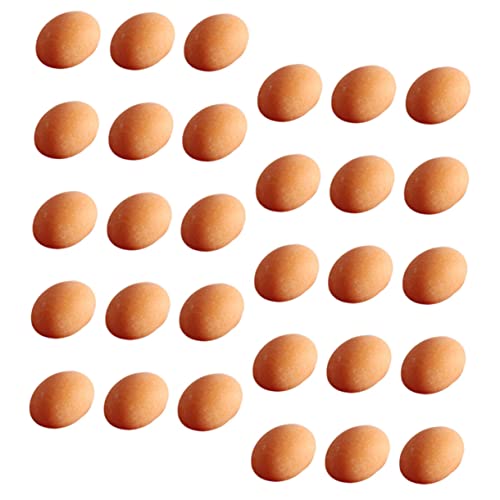Warmhm 30 Stück künstlich für kinderspielzeug wohnraumdeko Toys for spielzeuge Miniatur Mini Küchenei Essen vorgeben Mini-Ei-Modell Harz Light Brown von Warmhm