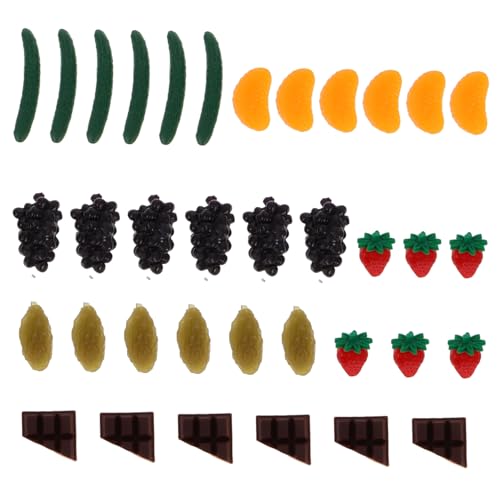 Warmhm 35 Stück Mini-simulationsfrucht Fruchtspielzeug Gefälschte Lebensmittelspielzeuge Mini-Essen Obst Brotspielzeug Lebensmittelgeschäft Spielset Puppenhaus-küche Plastik von Warmhm