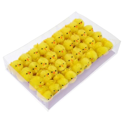 Warmhm 36 Stück Osterküken Tier Mini Plüschtiere Dekorationen Ornament Osterparty Dekoration Ausgestopftes Huhn Plüsch Simulationsküken Plüschküken Gelber von Warmhm