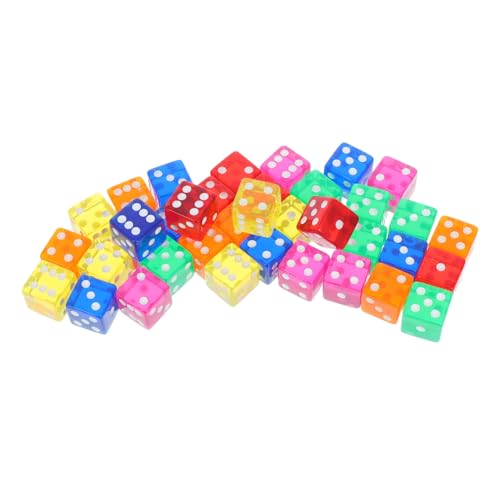 Warmhm 36 Stück Seitige Acrylspielwürfel für Matheunterricht Brettspiele Partyunterhaltung und Interaktive Lernaktivitäten von Warmhm