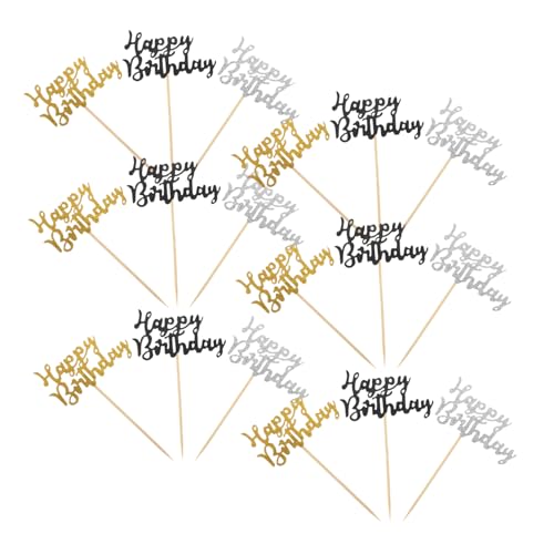 Warmhm 36 Stück Teiliges Happy Birthday Cake Topper Wiederverwendbare Party Cupcake Deko in Gold Schwarz Silber Bunte Tortendeko für Erwachsene Geeignet für Indoor Outdoor Warmhm 36 Stück Teiliges Happy Birthday Cake Topper Wiederverwendbare Party Cupcake Deko in Gold Schwarz Silber Bunte Tortendeko für Erwachsene Geeignet für Indoor Outdoor von Warmhm