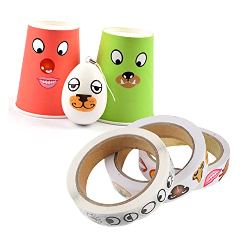 Warmhm 3Rollen Selbstklebende Cartoon Augen Nase Und Mund Aufkleber Für Kreative DIY Bastelmaterialien Für Gesichtsgestaltung Für Kunstprojekte von Warmhm
