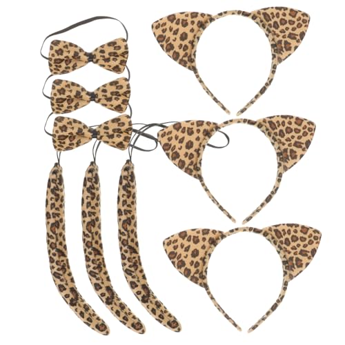 Warmhm Katzenohren Haarband Satz für Ebene Cosplay Kostüm mit Fliege und Geeignet für Halloween und Mottopartys von Warmhm