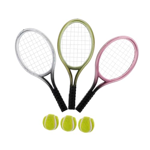 Warmhm 3Sätze Tennisschläger und Bälle Teiliges Modell für Puppenhaus Dekoration Vielseitig Einsetzbar für Kreative Projekte und für Heimwerker Warmhm 3Sätze Tennisschläger und Bälle Teiliges Modell für Puppenhaus Dekoration Vielseitig Einsetzbar für Kreative Projekte und für Heimwerker von Warmhm