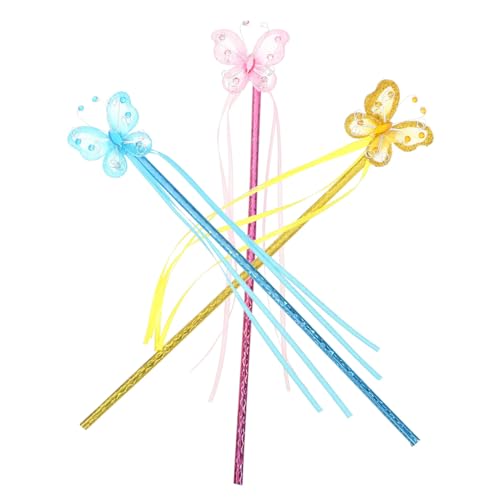 Warmhm 3Stücke Feenstäbe für Mädchen Dekorative Zauberstäbe für Cosplay Geburtstagsgeschenke und Kinderaufführungen und Leicht und Langlebig von Warmhm