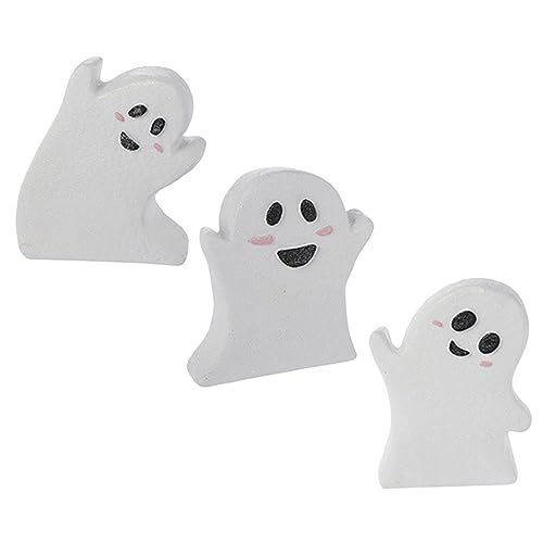 Warmhm 3Stücke Halloween Geisterdekor Tischaufsätze Charmante Holzdekoration Für Home Office Und Klassenzimmer Halloween Dekoration Für Innenräume von Warmhm