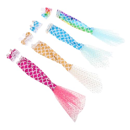 Warmhm 4 Sätze Babypuppenkleidung Kleid Für Puppen Zubehör Für Puppenkostüme Meerjungfrauenschwanzkleid Meerjungfrau Puppenkostüm Puppen Anziehen Meerjungfrauenkleidung Für Mädchen Stoff von Warmhm