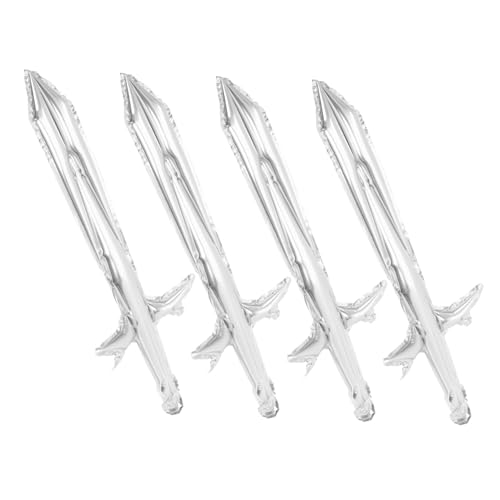 Warmhm 4 Stück Aufblasbares Für Party Kostüme Und Requisiten Säbel Schwerter Forderung Piraten-cosplay-requisiten Bühnen-cosplay- -stütze Aluminiumfolie Silver von Warmhm