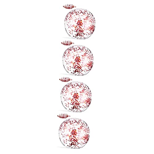 Warmhm 4 Stück Ballon Wasserball Party Aufblasbare Strandbälle Spiel Hochzeitsstrandbälle Kinderbälle Aufblasbarer Volleyball Aufblasbare Billardkugeln Umweltschutz-pvc von Warmhm