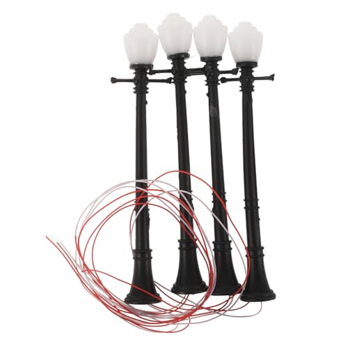 Warmhm 4 Stück Hoflampenmodell Mikro Straßenlaternen Mini Außenhauslicht Mini Hausbeleuchtung Mini Hausdekore Mini Lampen Ornament Mini Hauslampen Kleine Straßenlaterne von Warmhm