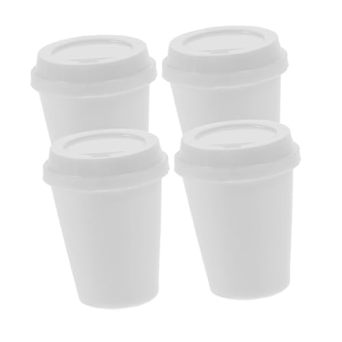 Warmhm 4 Stück Kaffeetassenmodell Mini-milchteetasse Kaffeetasse Puppenhaus Winzige Tassenfiguren Mini-Cup-Modelle Miniaturbecher Für Puppenhaus Minitassen Für Kaffee Weiß Plastik von Warmhm