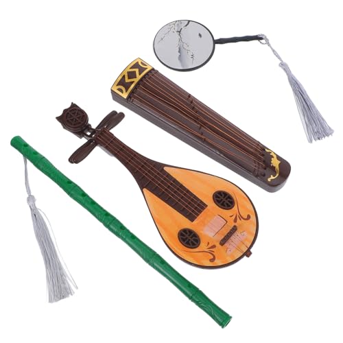 Warmhm 4 Stück Kostümspielzeugzubehör Puppenhaus-Miniatur-Musikinstrument Puppenhauszubehör Mini -Dekorationen Puppenhaus-Ornamente Miniaturpuppenhausdekor Abs Zufällige Farbe von Warmhm